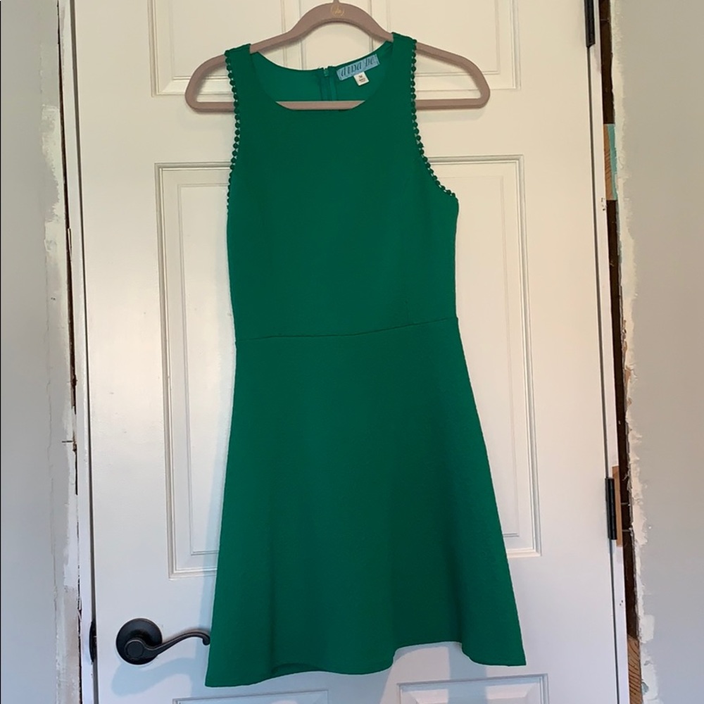 Green patterned dress